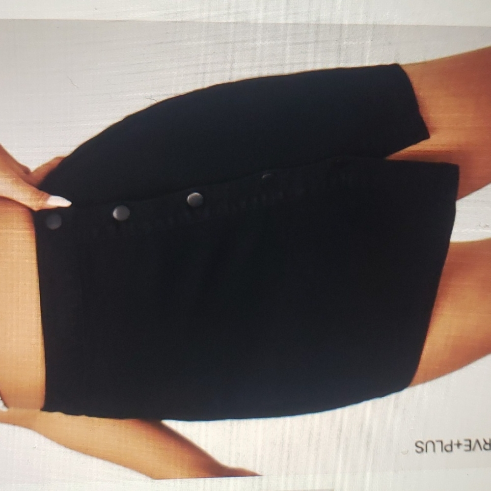 Button Front Denim Skirt